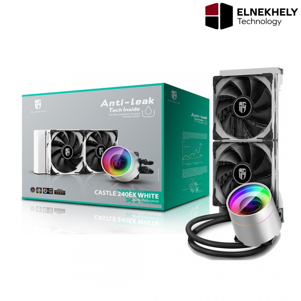 DEEPCOOL Castle 240EX Addressable RGB AIO CPU Liquid CoolerWHITE DPGSH12WCSL240EXWH